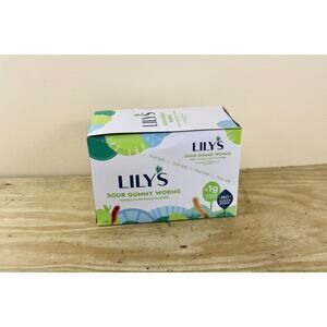 New Lilys Sour Gummy Worms Lot of 12 in Box new No Sugar ADD 1G SUGAR